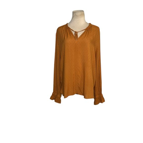 Loft burnt orange long sleeves tunic blouse size large - Picture 11 of 13